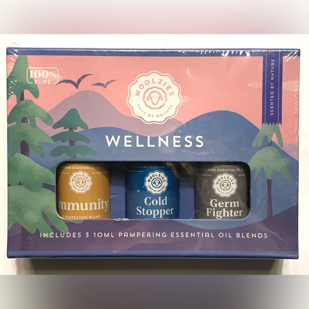 Woolzies WELLNESS 100% Pure Essential Oil Set Immunity Cold Stopper Germ Fighter